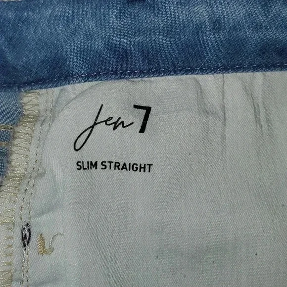 7 For All Mankind Jen 7 Slim Straight Leg Sculpting Jeans Medium Wash Size 16 - Picture 12 of 13